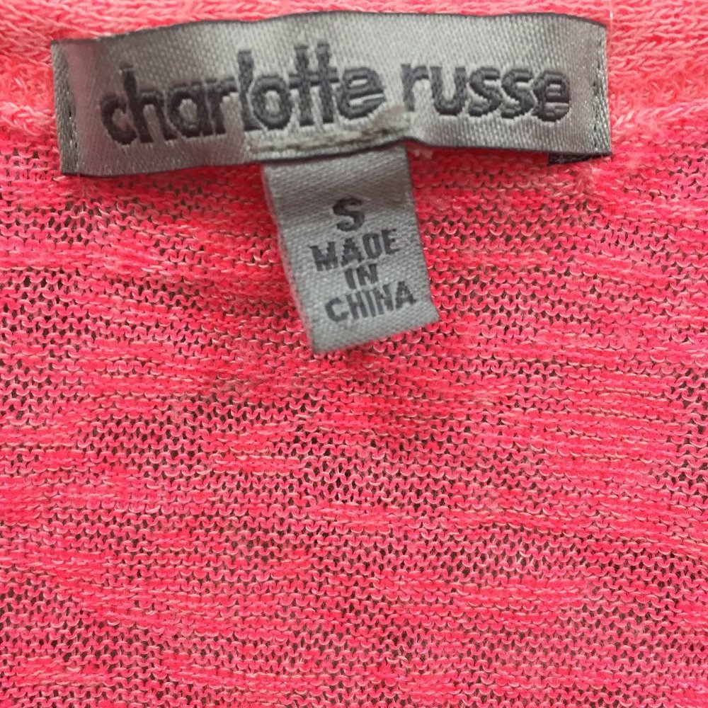 Charlotte Russe Tank Top Womens S Pink Embroidered Floral Pullover Cotton Blend - Picture 5 of 7